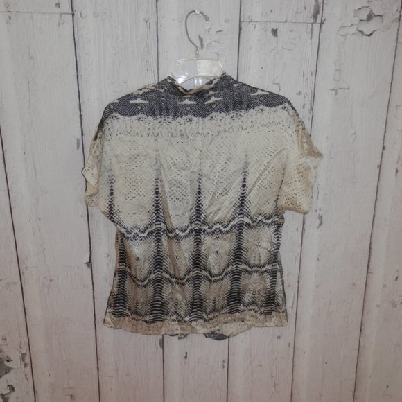 Anne Klein Size 14 Snake Print 100% Silk Shirt Top - Picture 6 of 8